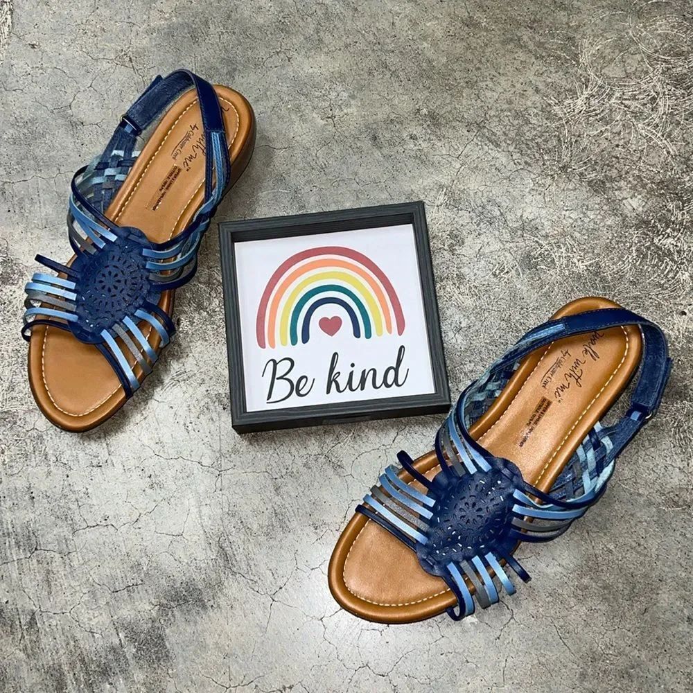 * Blue leather, Coldwater Creek sandals